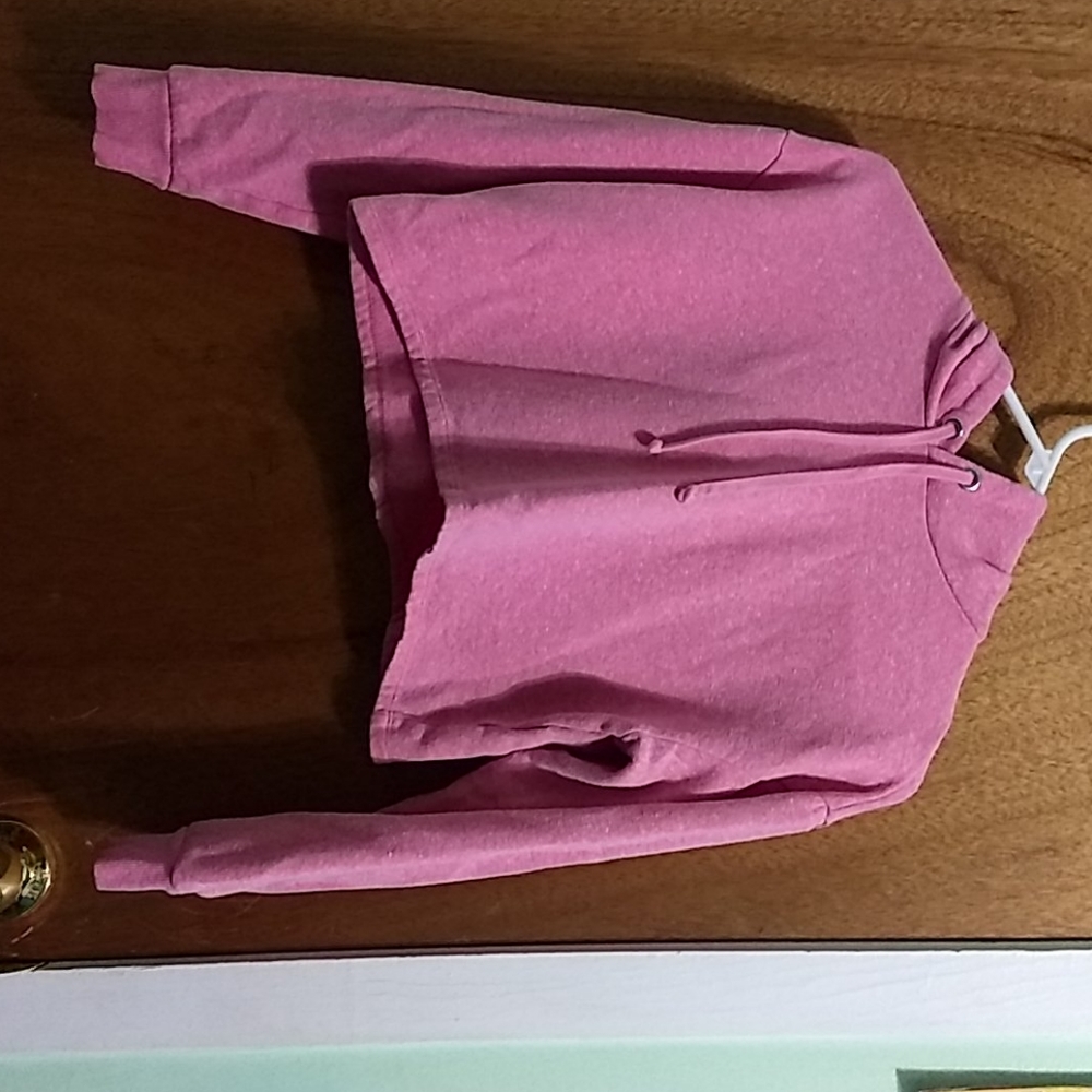 Pink hooded cropped sweatshirt